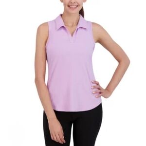 Head Polo Shirt Purple Lilac Women's Large Activewear Top Sleeveless Golf